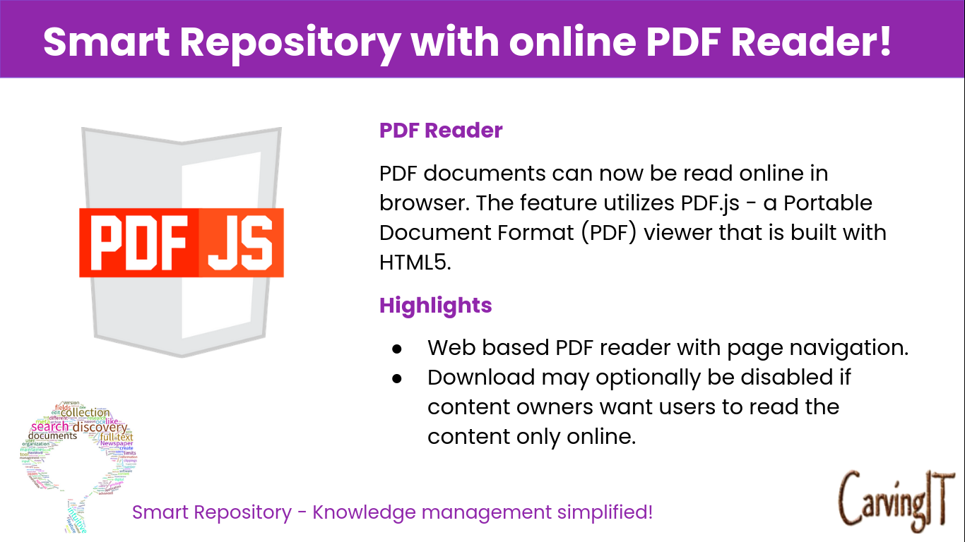 Online PDF reader integrated