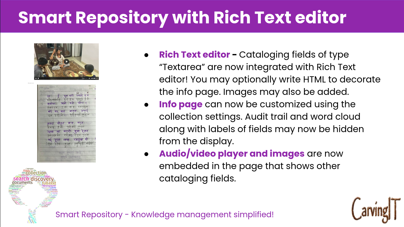 Rich text editor integrated with Smart Repository