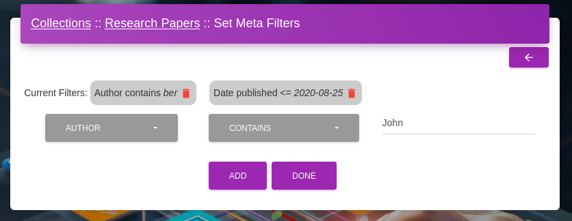 Meta filter for type - Text